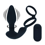 Masaj de prostată din silicon Levelz cu perle rotative și telecomandă 17 cm