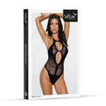 Body erotic din plasă cu decupaje SoftLine 1016 negru, mărime unică