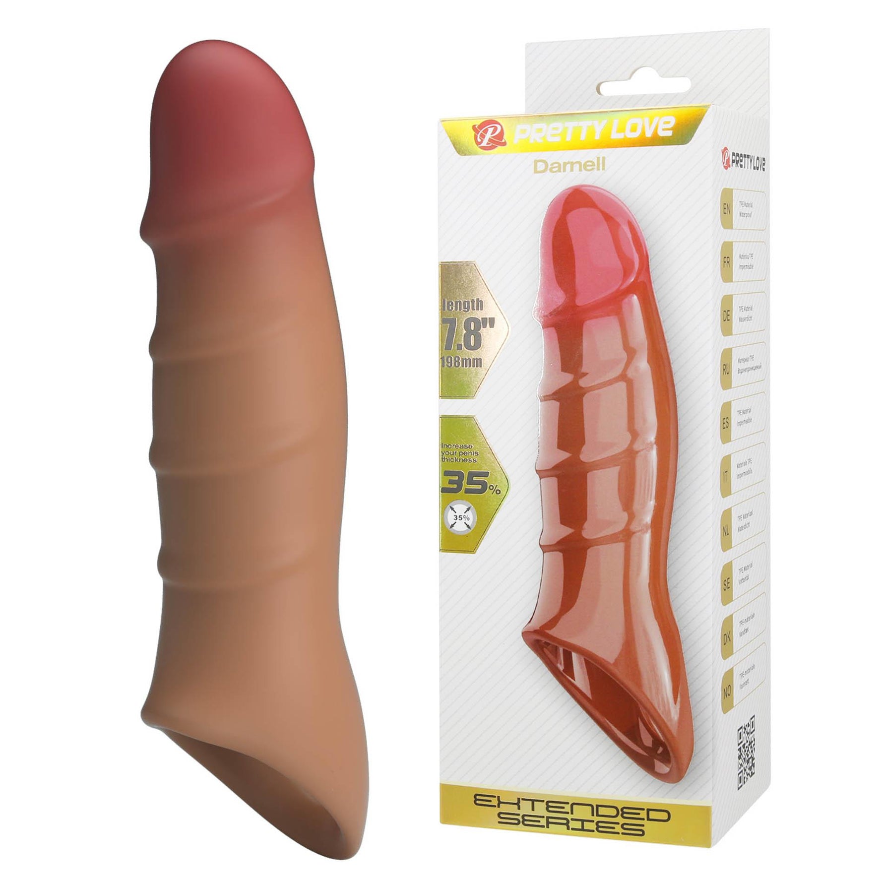 Pretty Love Damell Brown Extensor de penis ultra-realist
