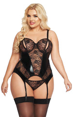 Corset erotic cu aspect ud Jessica SoftLine Collection, negru, 2XL