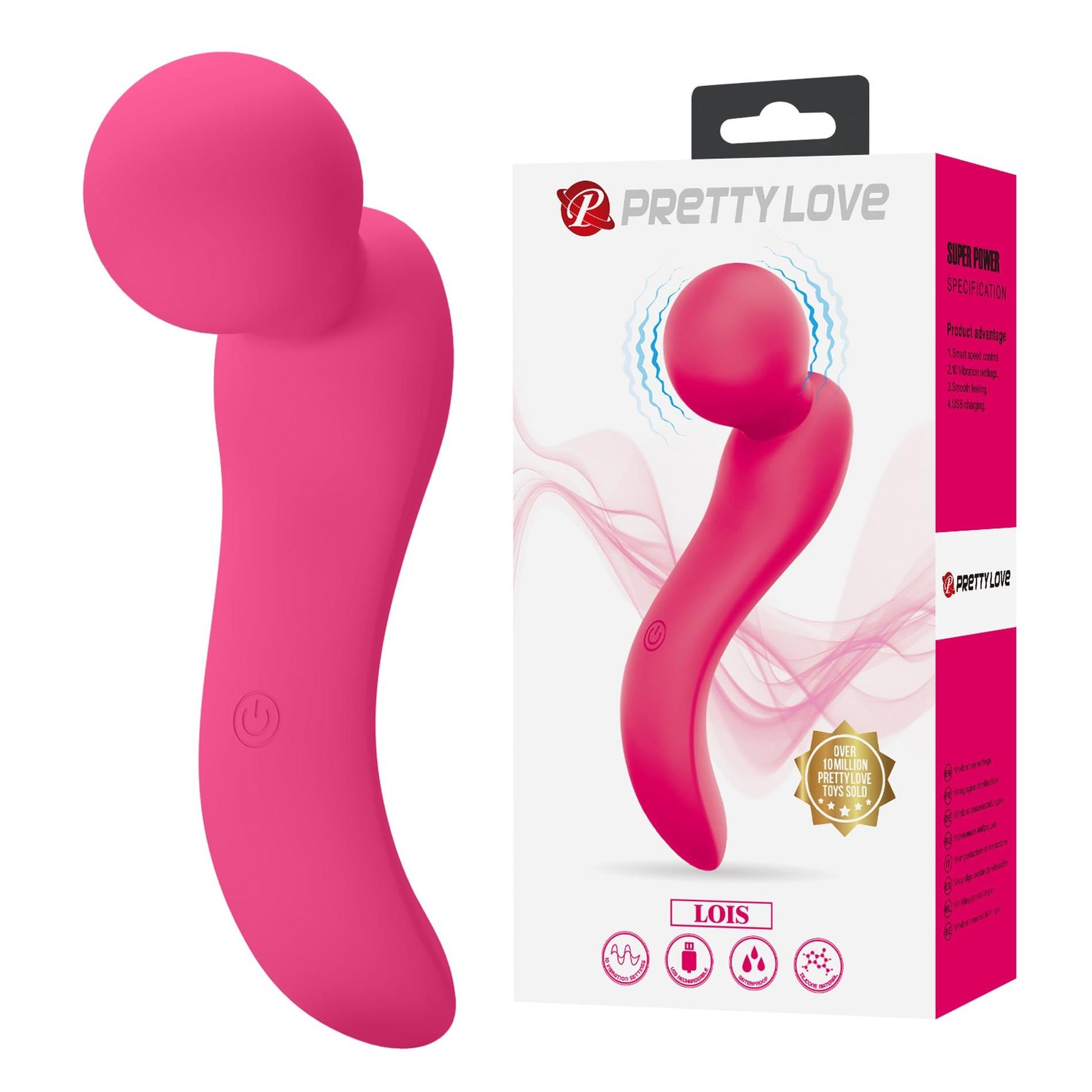 Vibrator USB din silicon cu 10 moduri Lois