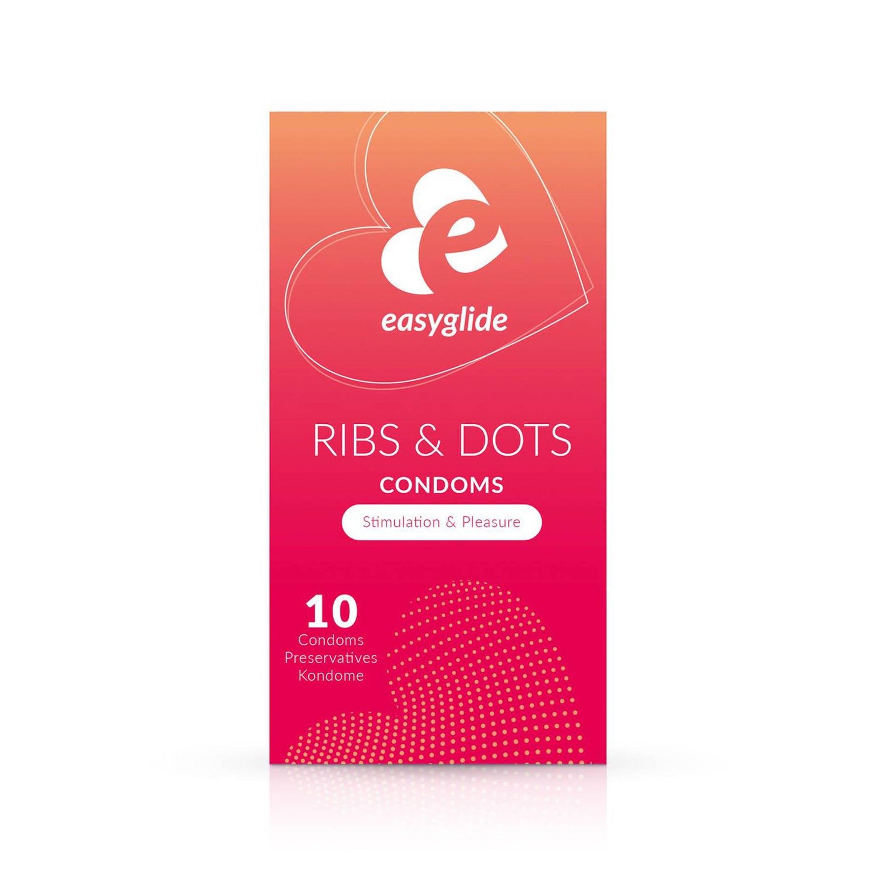 Prezervative EasyGlide cu nervuri și puncte, 10 buc.