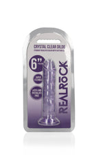 Dildo realist cu gel transparent RealRock de 14,5 cm și ventuză