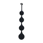 Perle anale Levelz XXL din silicon cu picătură de apă, negre, 57 cm