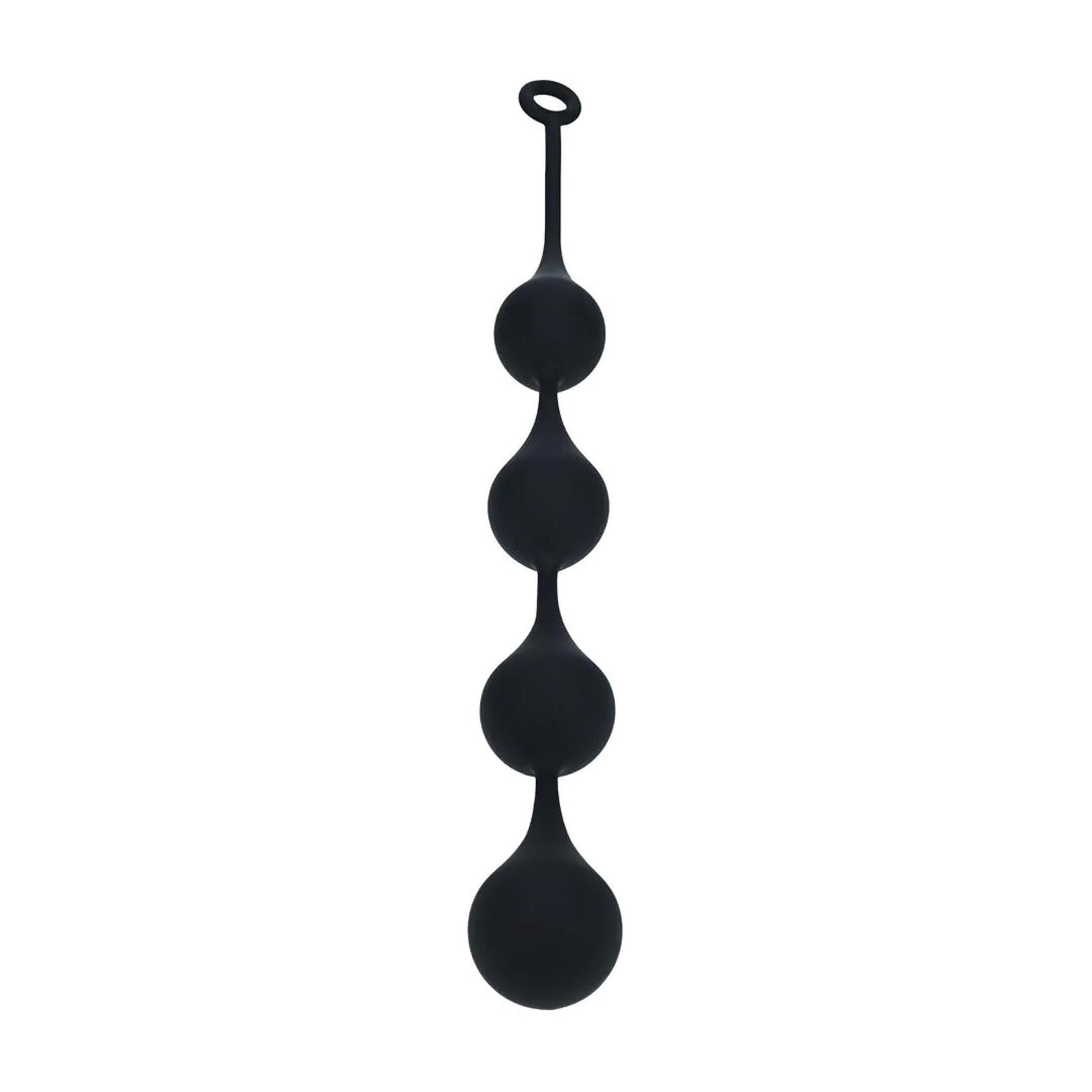 Perle anale Levelz XXL din silicon cu picătură de apă, negre, 57 cm