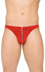 Tanga bărbătească SoftLine 4501 cu fermoar, roșu M/L