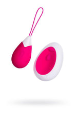 Ou vibrant cu telecomandă din silicon A-Toys roz alb 12 cm