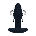 Plug anal rotativ vibrant Levelz, cu nervuri, silicon, negru, 12,5 cm