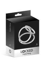Inel de penis din oțel inoxidabil cu blocare triplă 50 37 45 mm