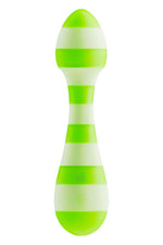 Vibrator cu baghetă Glitz Green Girl, verde, USB, 14,5 cm