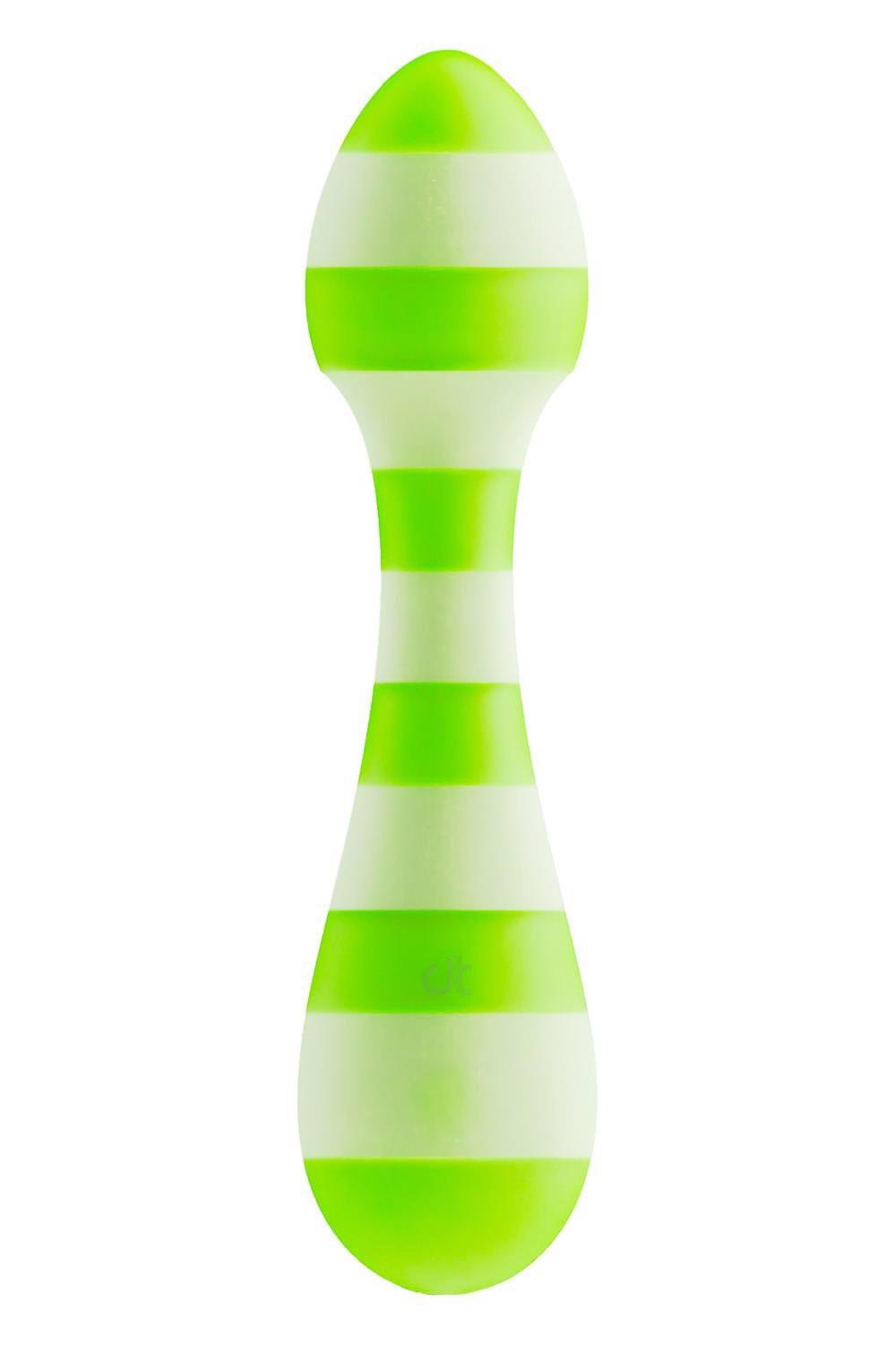 Vibrator cu baghetă Glitz Green Girl, verde, USB, 14,5 cm