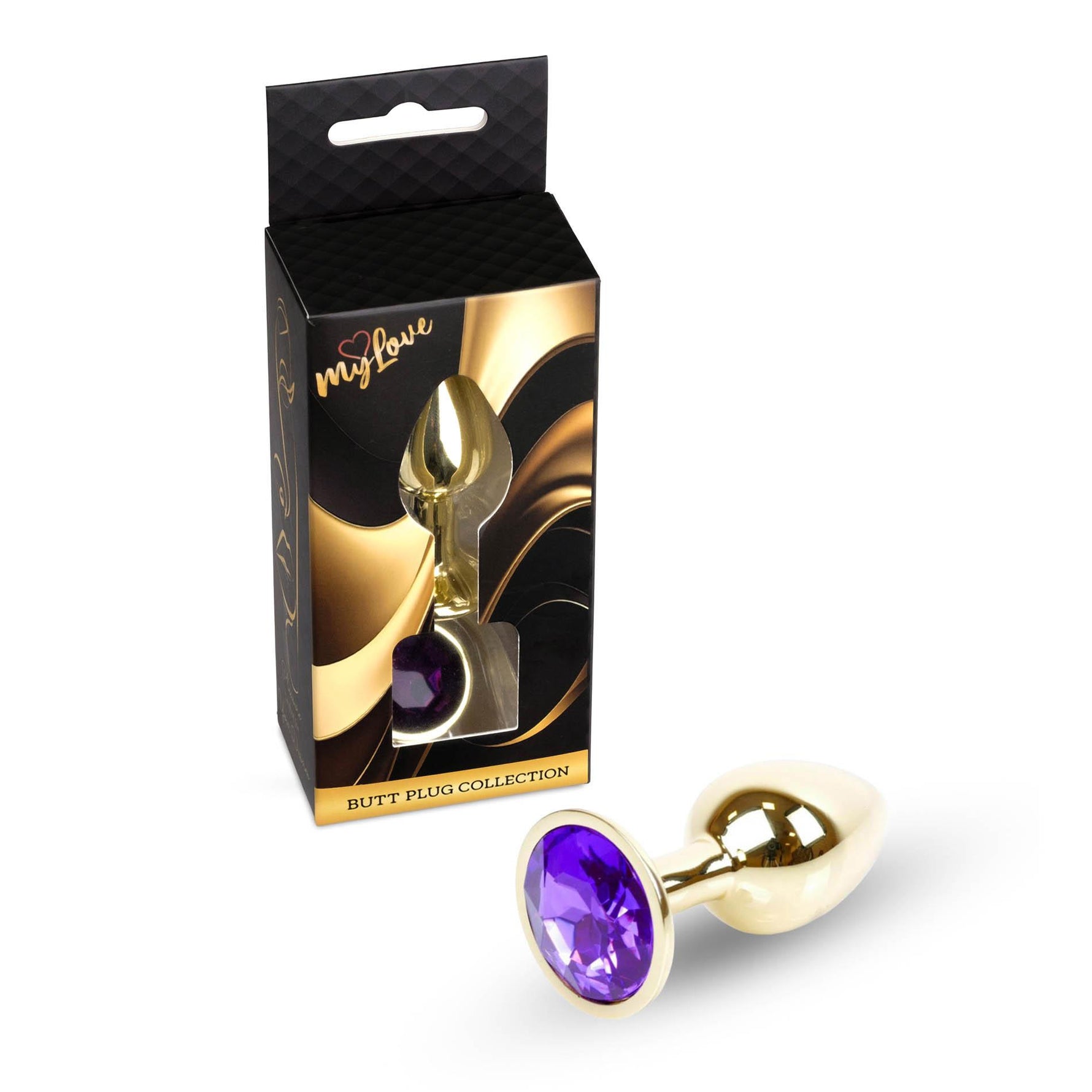 Bijuterii anale din oțel MyLove Toys cu diamant violet 7 cm