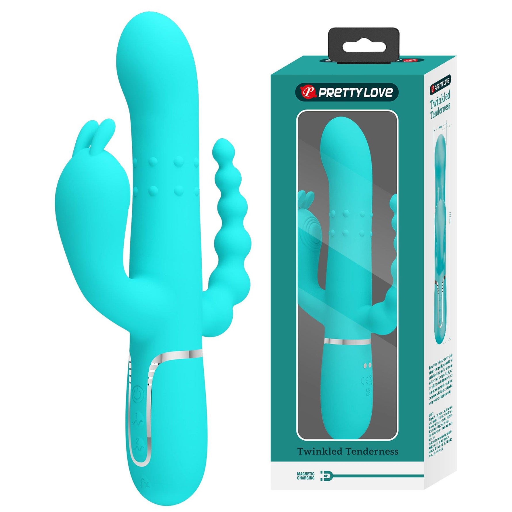 Vibrator cu triplă stimulare Pretty Love Twinkled Tenderness în formă de iepuraș