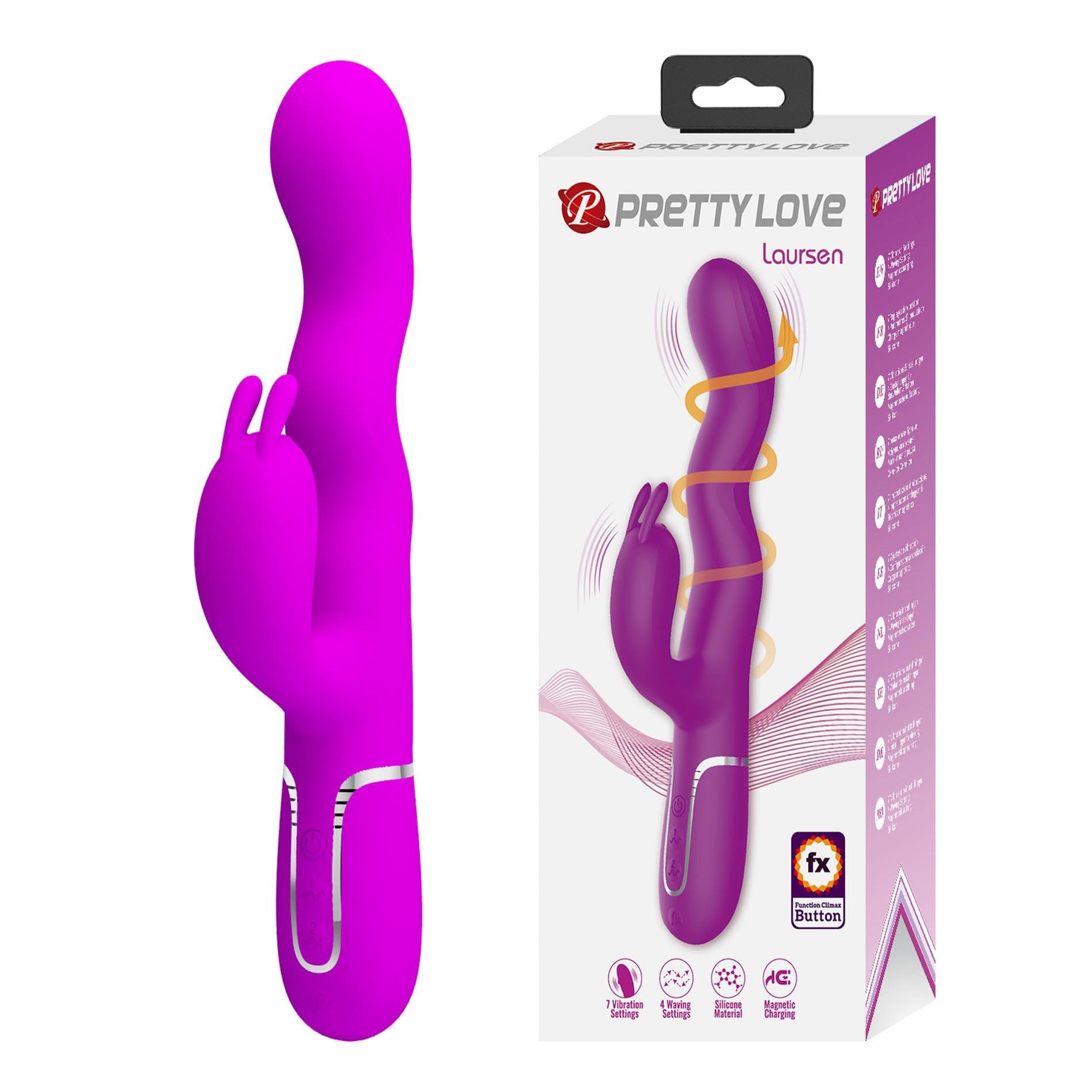 Vibrator Pretty Love Laursen Purple USB Wave Bunny