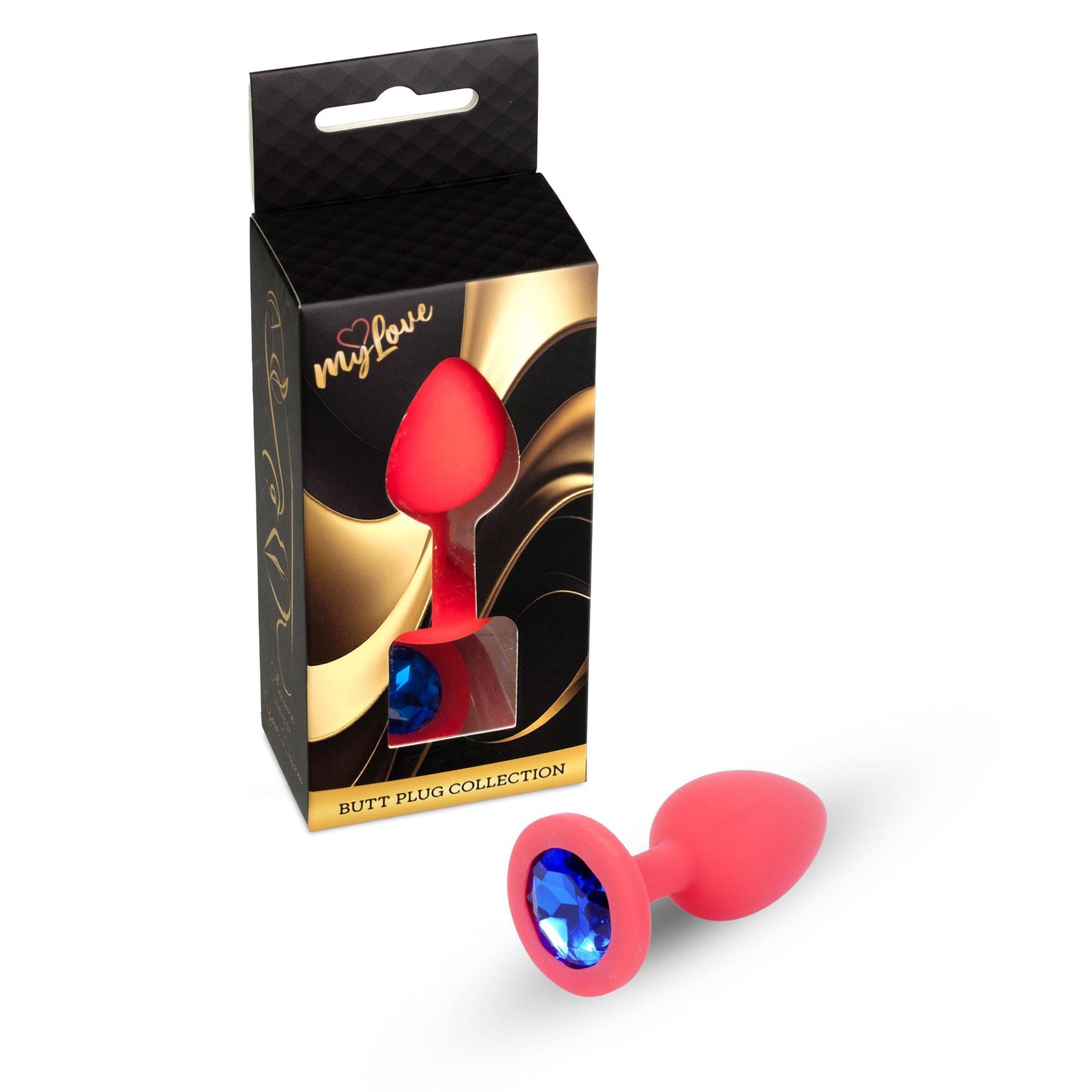 Bijuterii anale din silicon MyLove Toys, roșii, medii, 8 cm