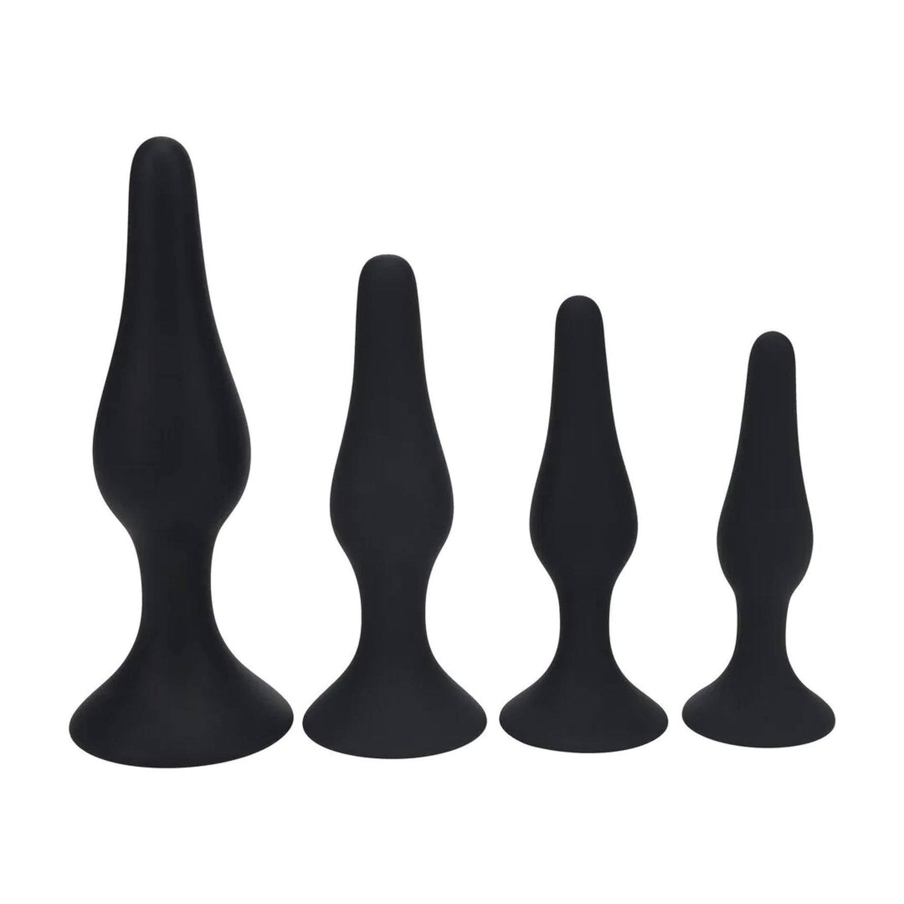 Set de 4 dopuri anale subțiri din silicon Levelz, negre
