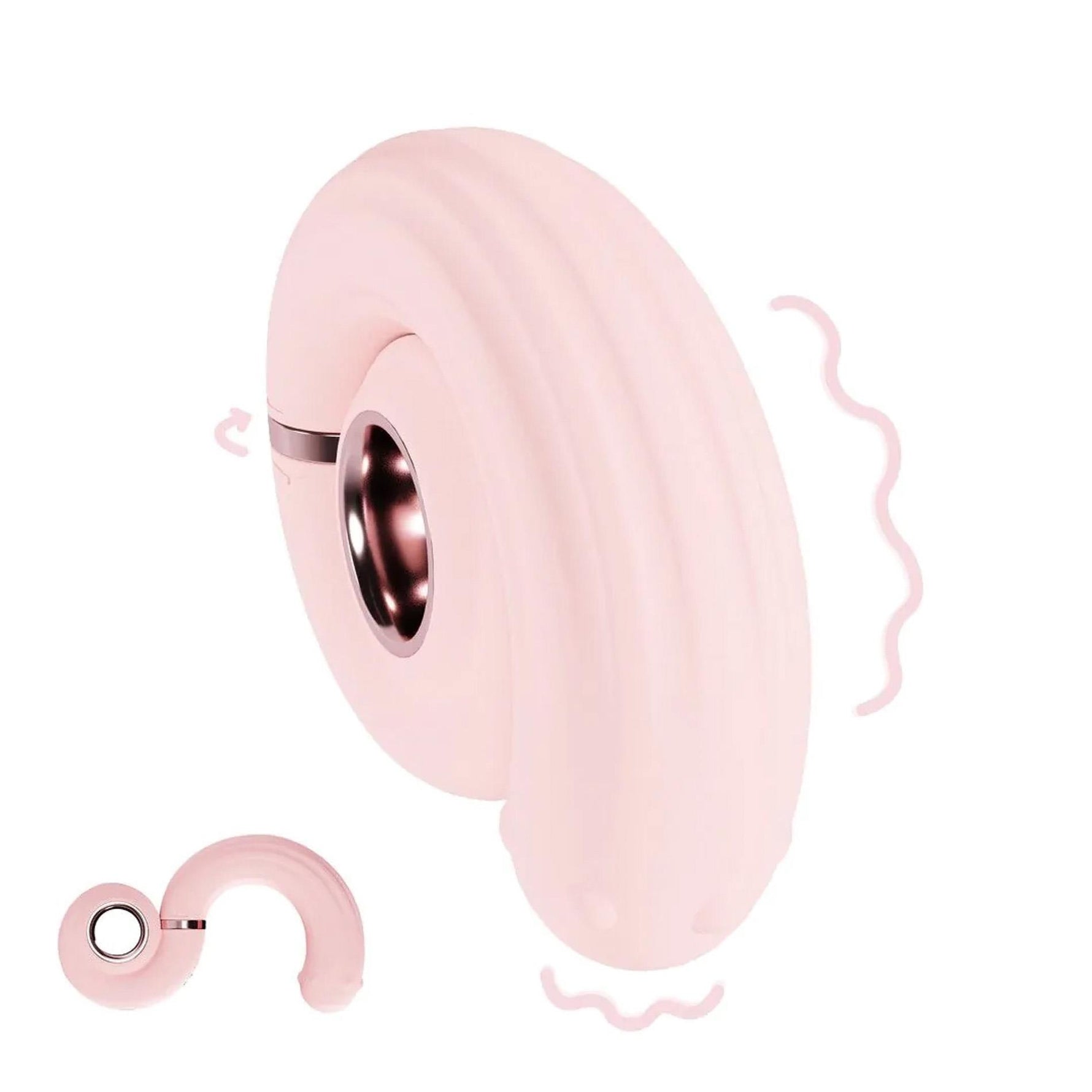 Vibrator rotativ cu mărgele Perles Loveline roz 11-8 cm