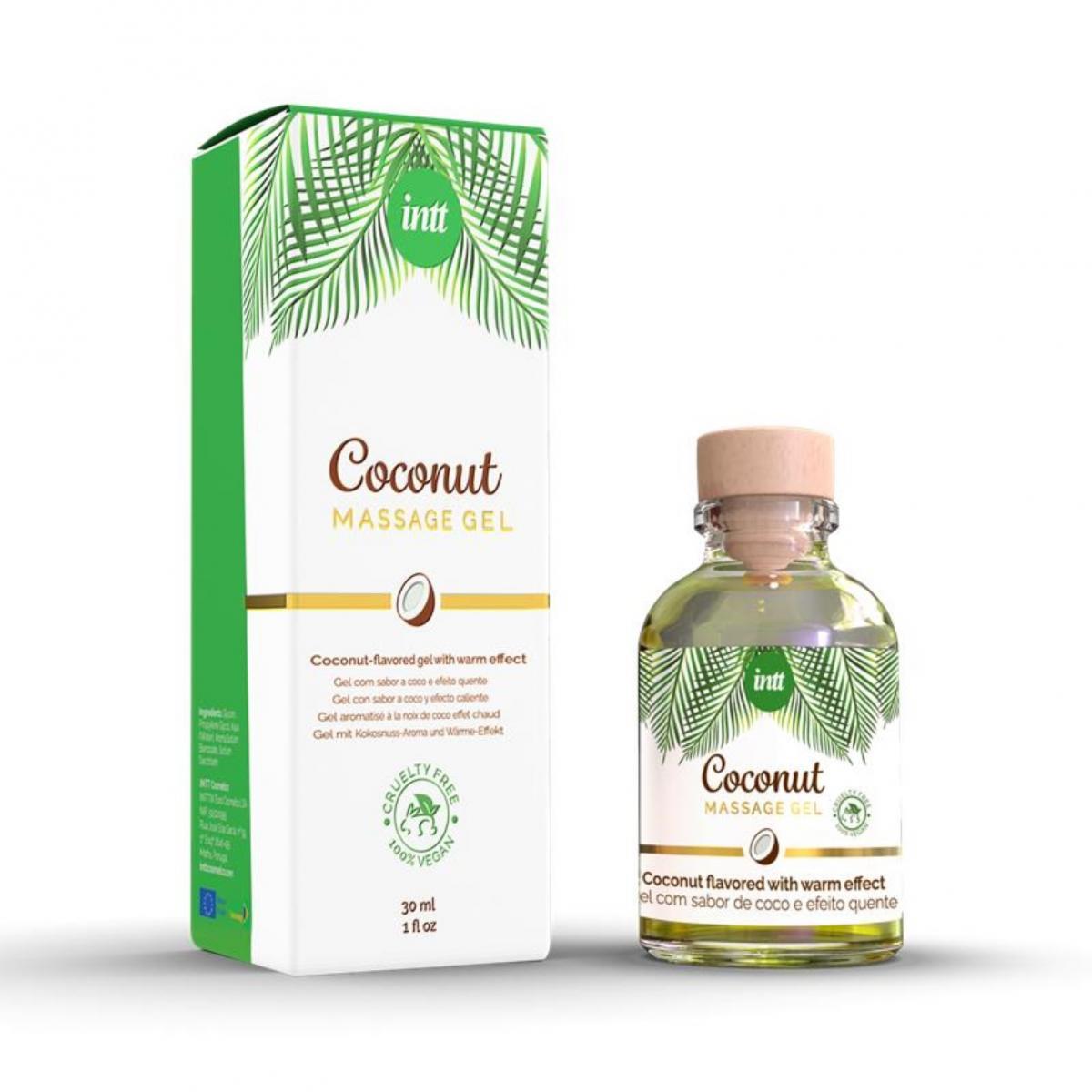 Gel de masaj vegan cu nucă de cocos, transparent, 30 ml
