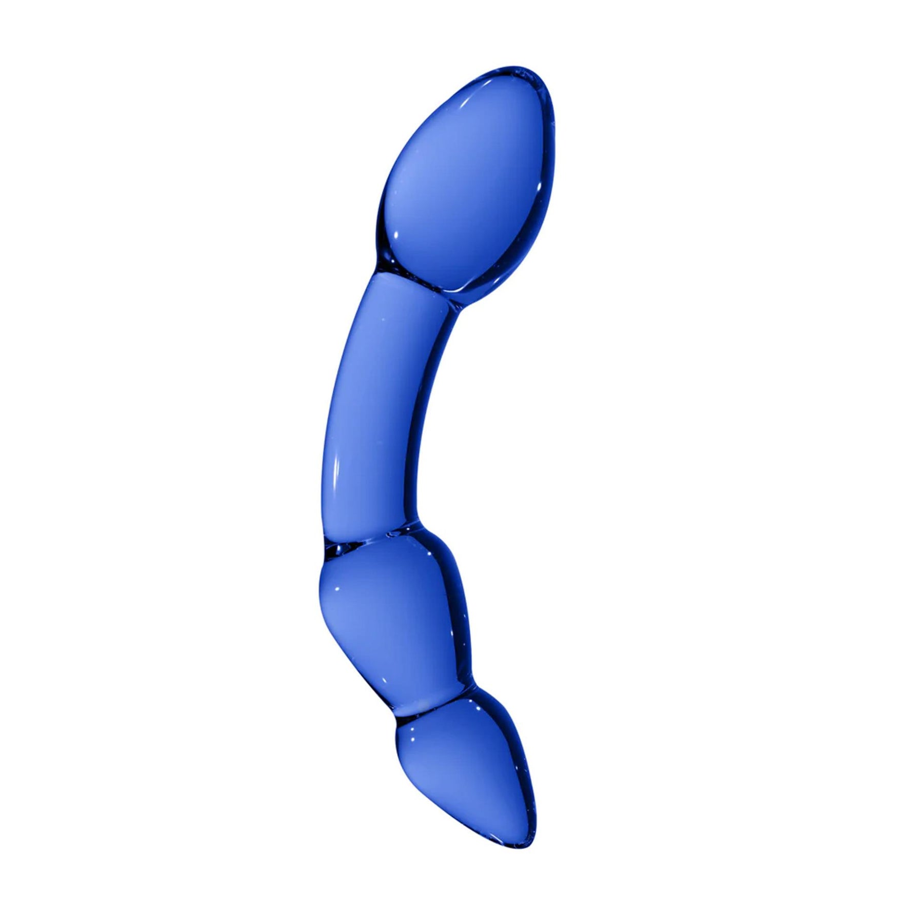 Dildo din sticlă Chrystalino Superior, albastru, 18 cm