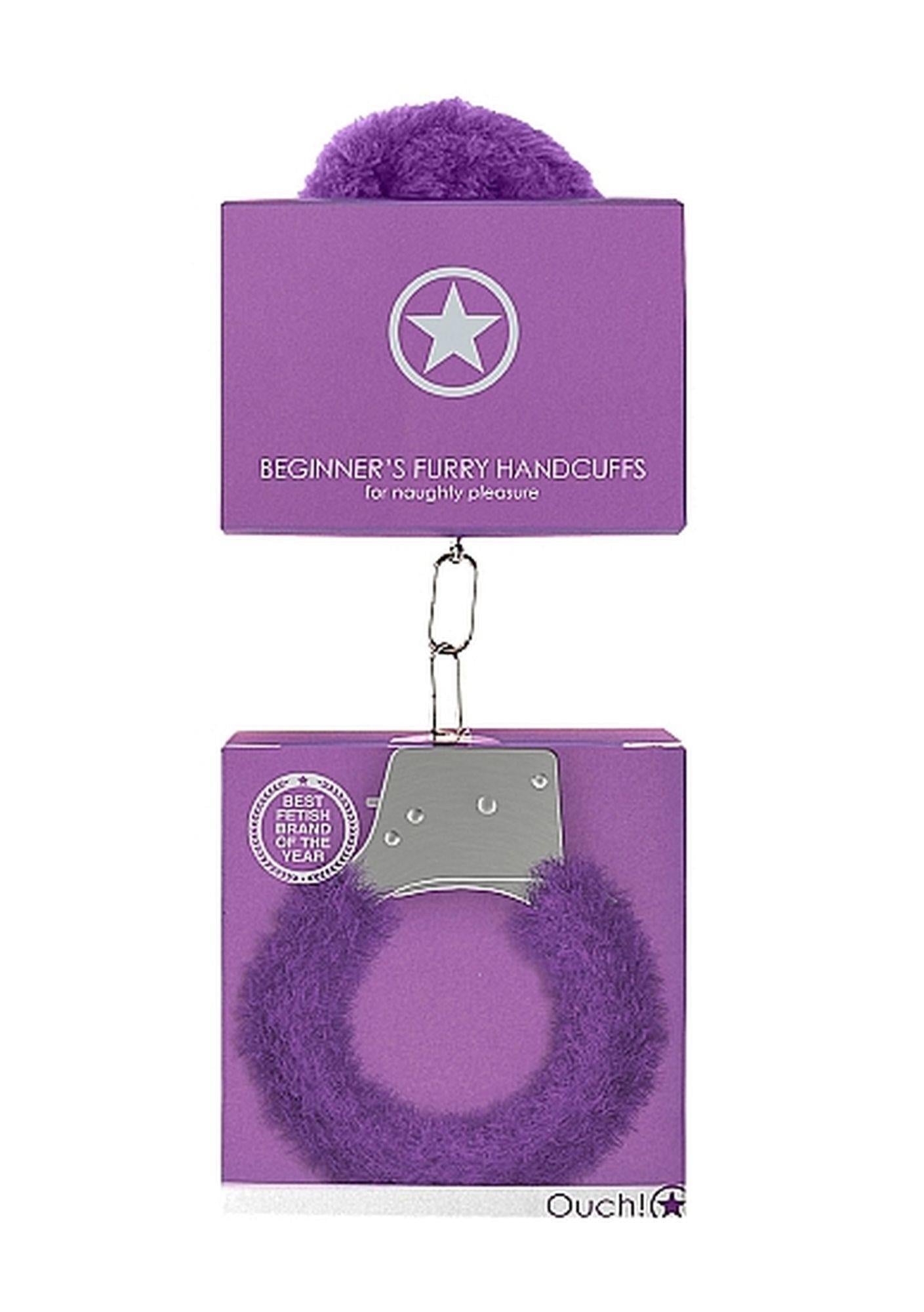 Cătușe din blană Ouch violet pentru începători
