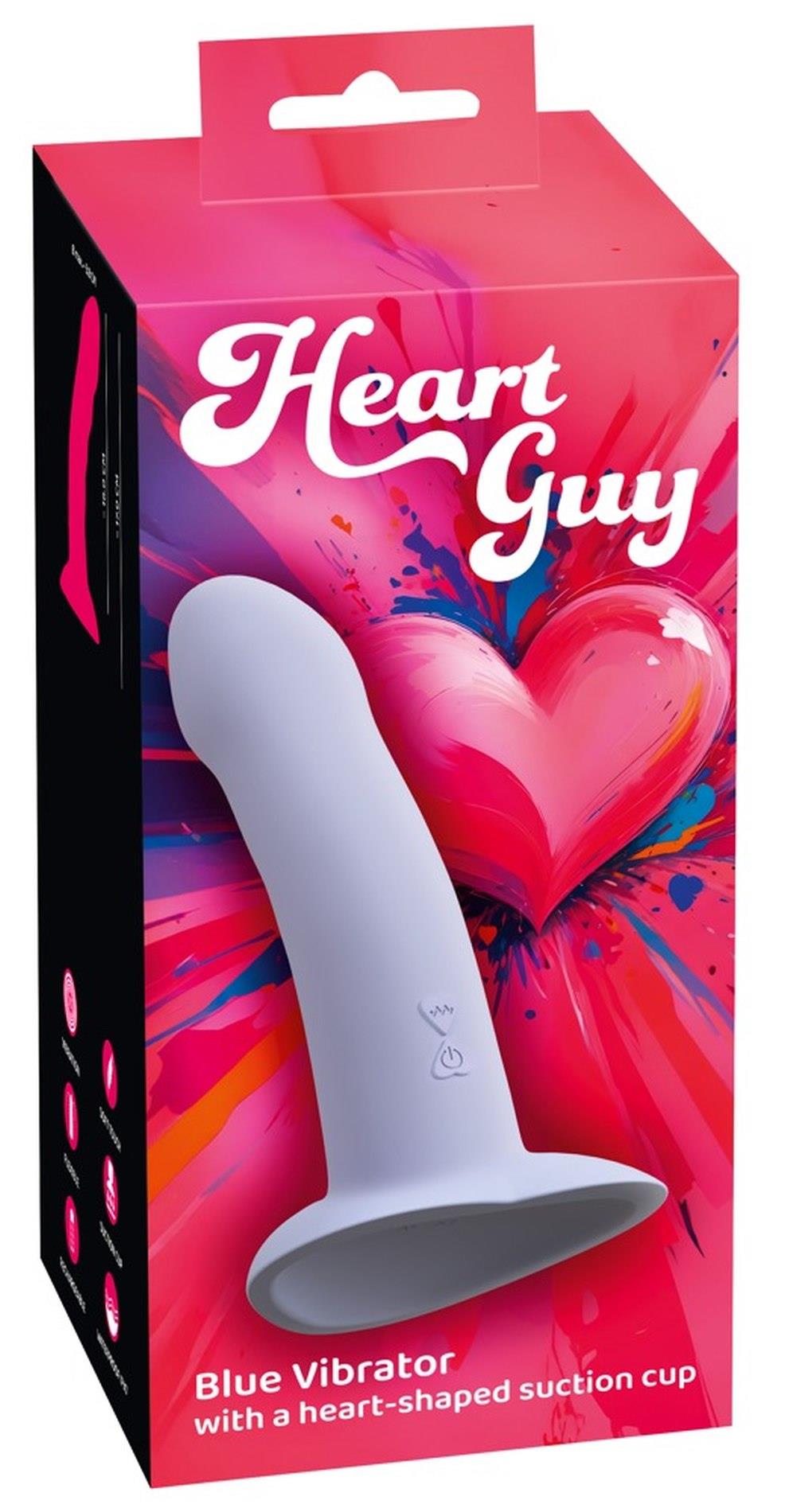 Vibrator Heart Guy pentru punctul G, silicon albastru, USB, You2Toys