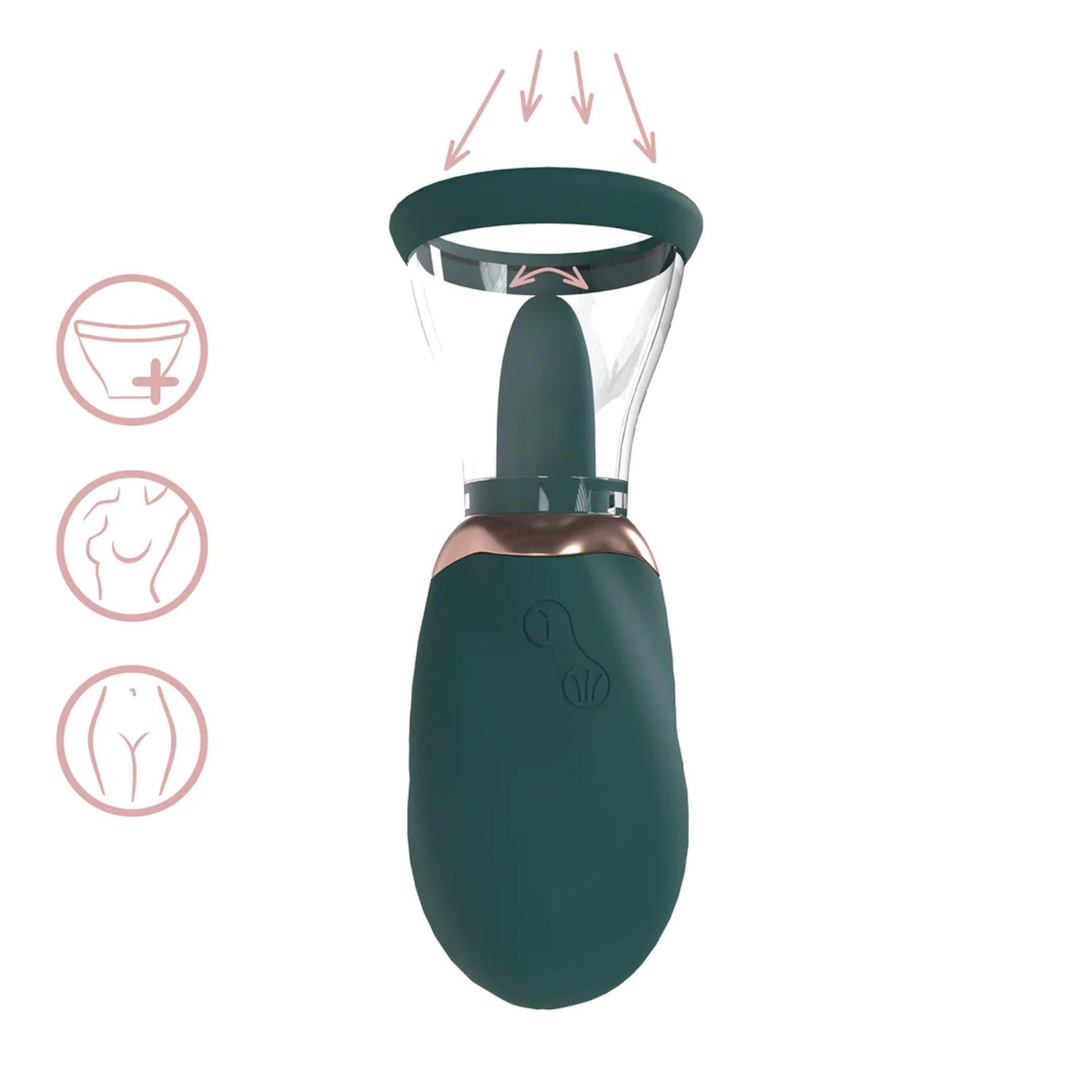 Pompă de vulvă și sân cu pompă USB verde