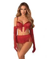 Set Obsessive Rossay Red, patru piese, deschis, roșu, L/XL