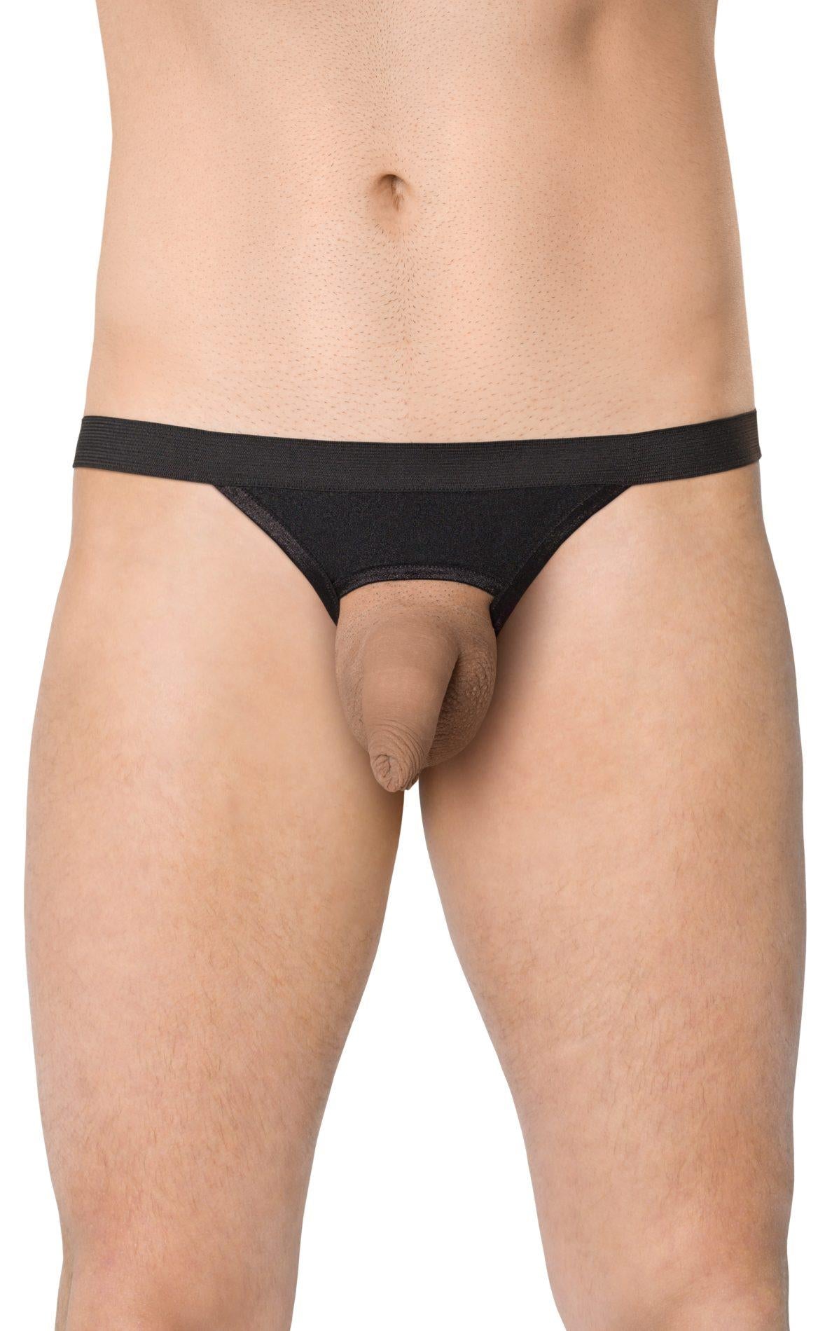 Tanga bărbătească cu model zebră SoftLine 4532 negru, mărime unică