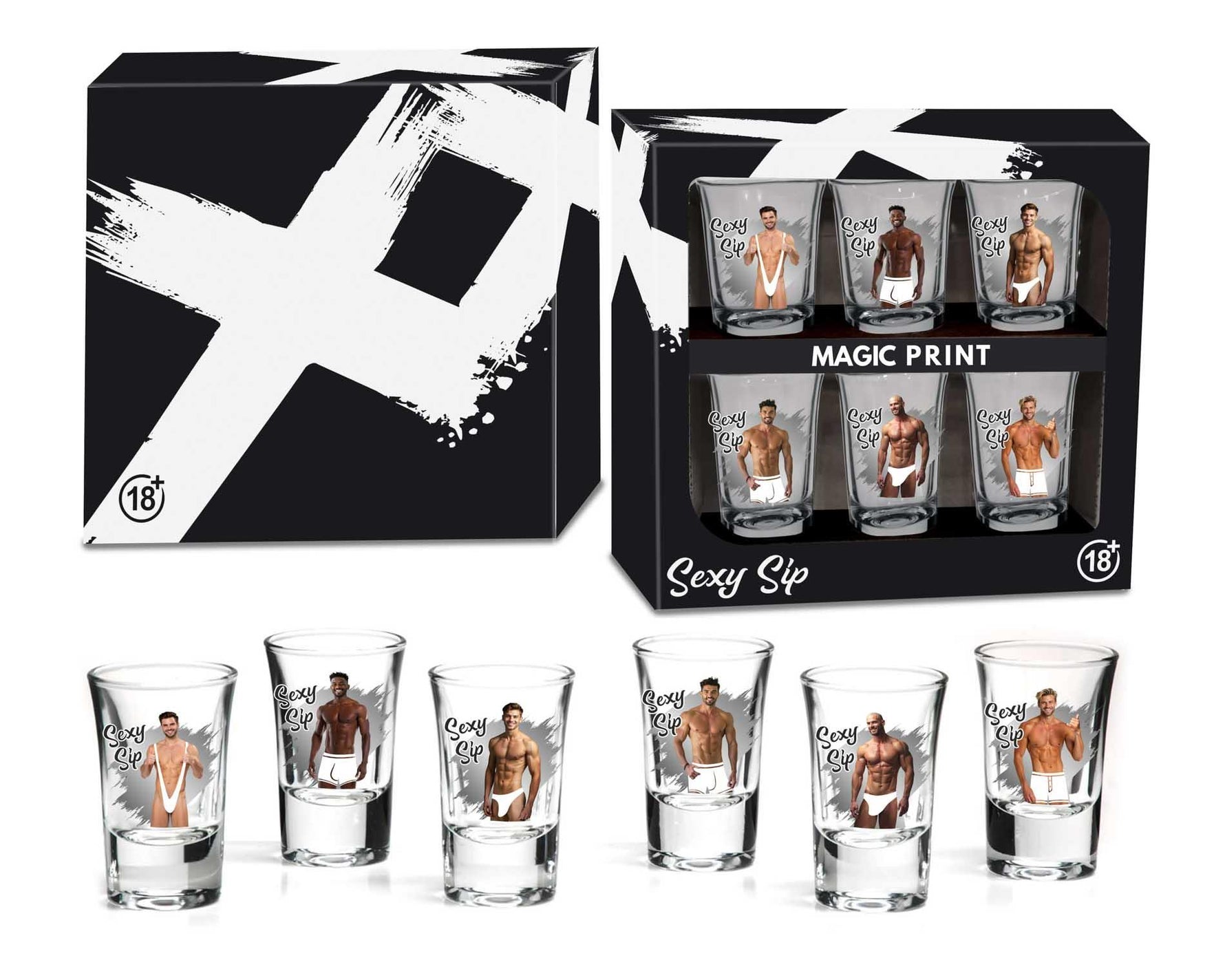 Pahare House of Mugs Sexy Sip 35ml, pachet de 6