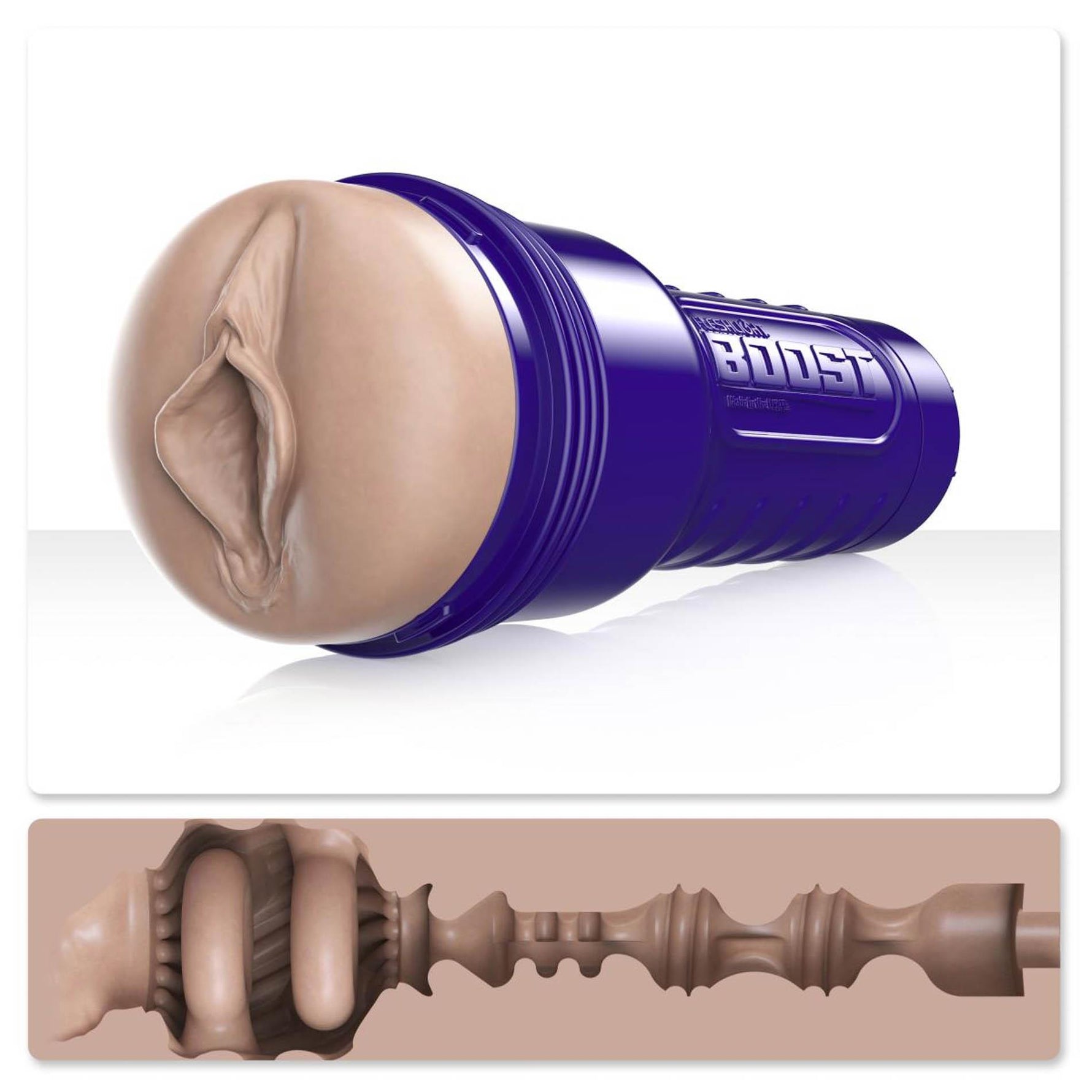 Masturbator Fleshlight Boost Bang Bej cu Ventilație Reglabilă