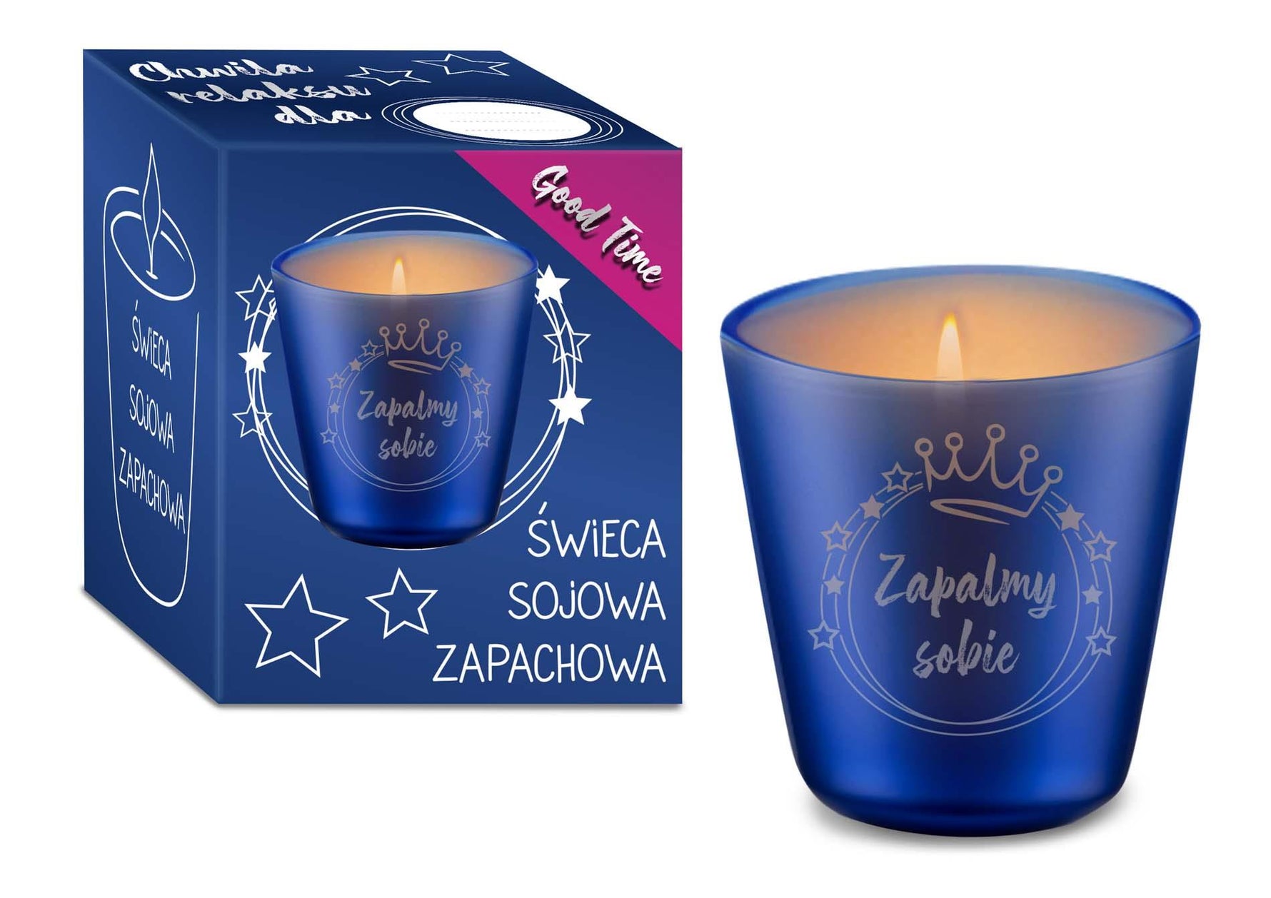 Lumânare de masaj cu aromă de soia și viță de vie toscană House of Mugs, albastră, 120 ml