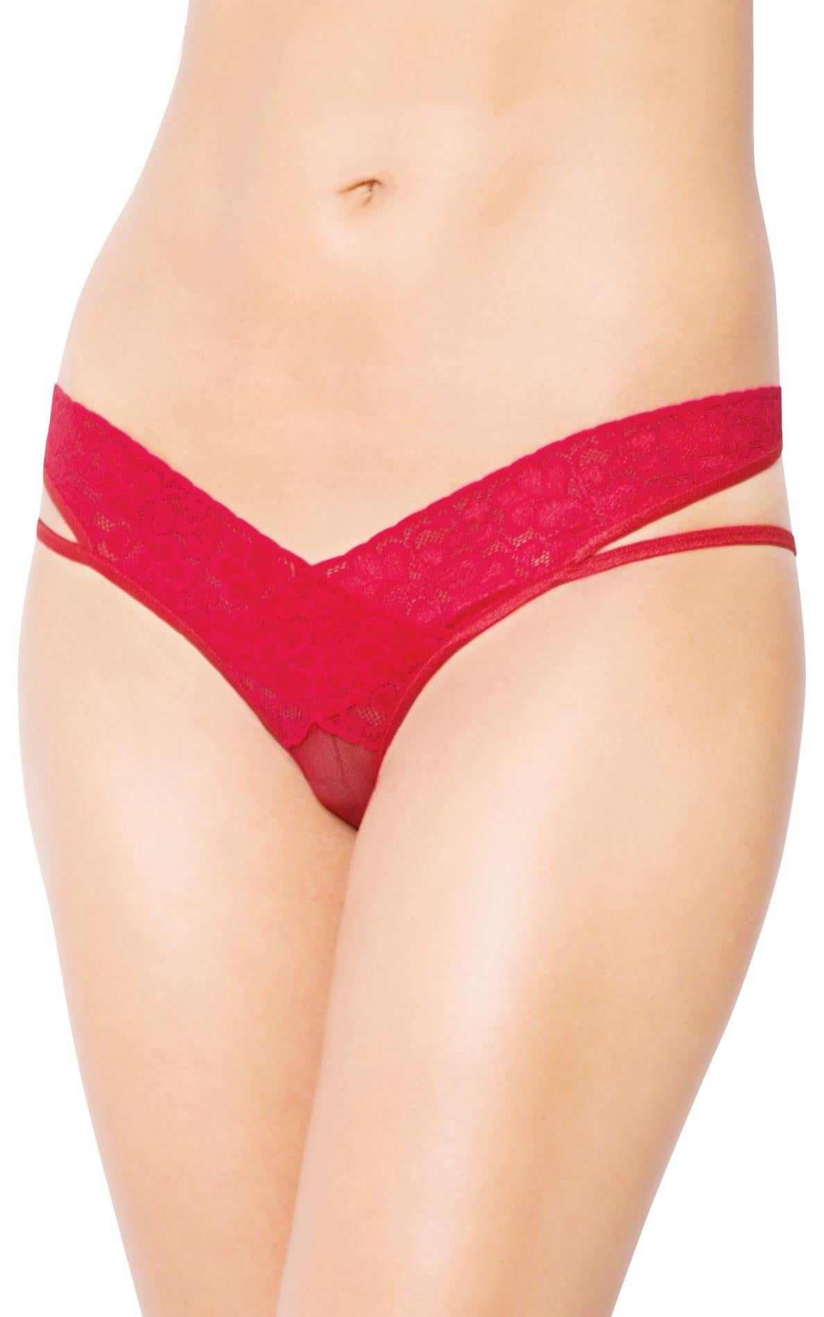 SoftLine 2438 tanga din dantelă roșu M/L
