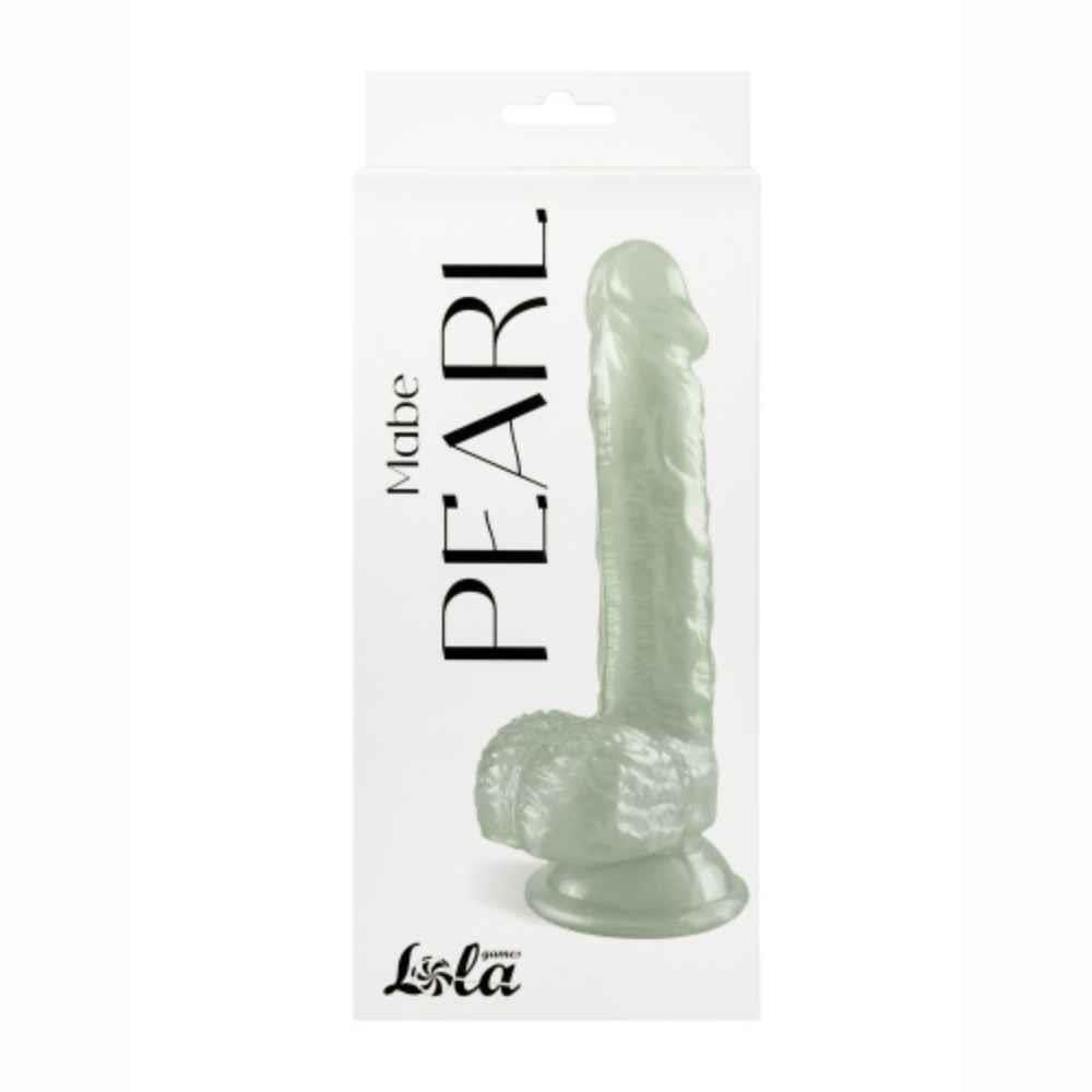 Dildo Pearl Mabe cu perle albe 20 cm