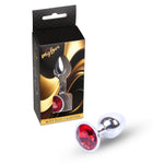Bijuterii anale din argint MyLove Toys cu diamant roșu 7 cm