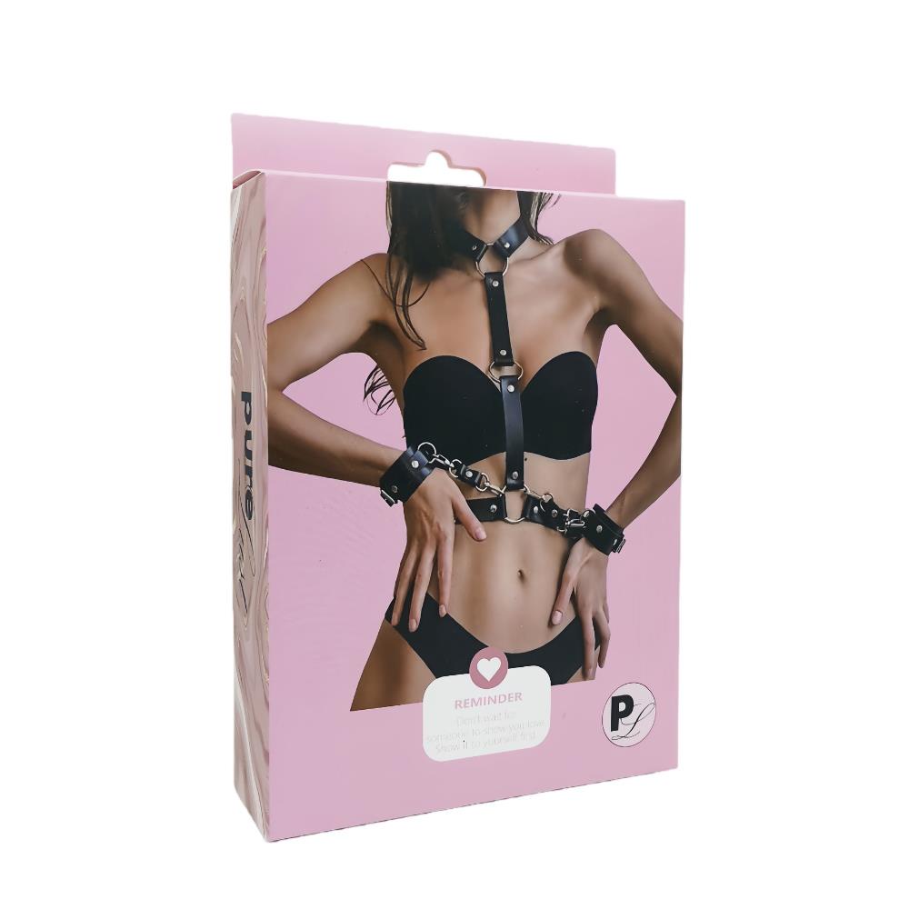 Ham BDSM Pure Lust Uma Minimalist Negru cu Bretele