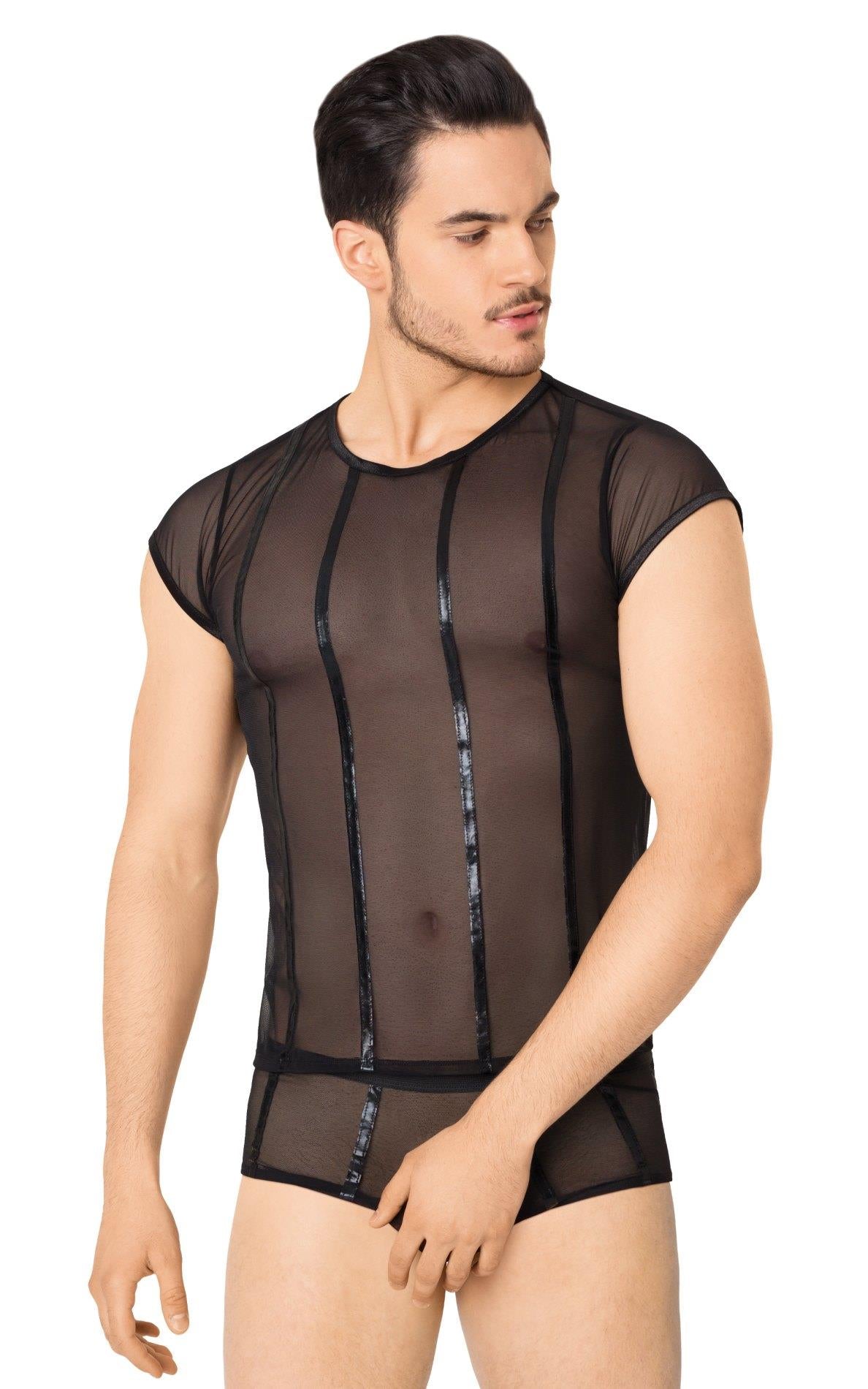 Tricou și pantaloni scurți din plasă SoftLine Collection, negru, M/L