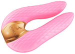 Vibrator dublu Shunga Aiko din silicon roz, USB, 11 cm