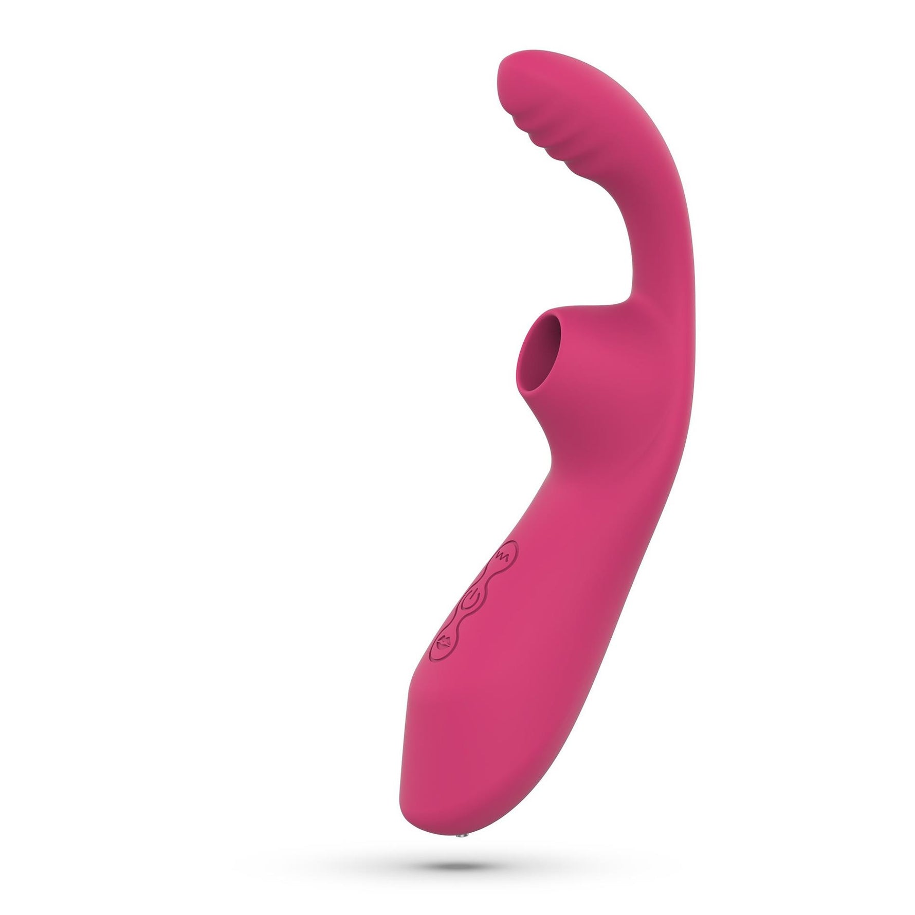 Vibrator Crushious Cyrano din silicon cu aspirație USB pentru punctul G, 18 cm
