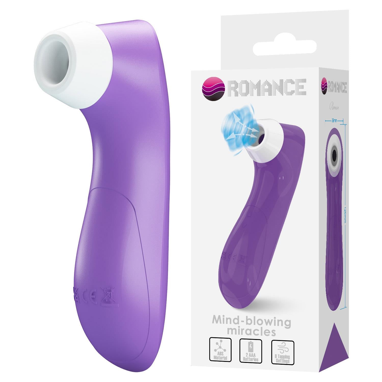 Stimulator de ventoză compact Breezer Romance, violet