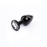 Plug anal Fantasy negru cu diamant alb 7 cm