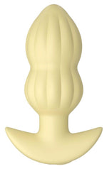 Plug vibrant Cuties din silicon galben, 7 moduri, USB, 8 cm
