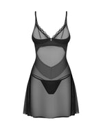 Cămașă de noapte Stelisa Obsessive neagră cu tanga M/M