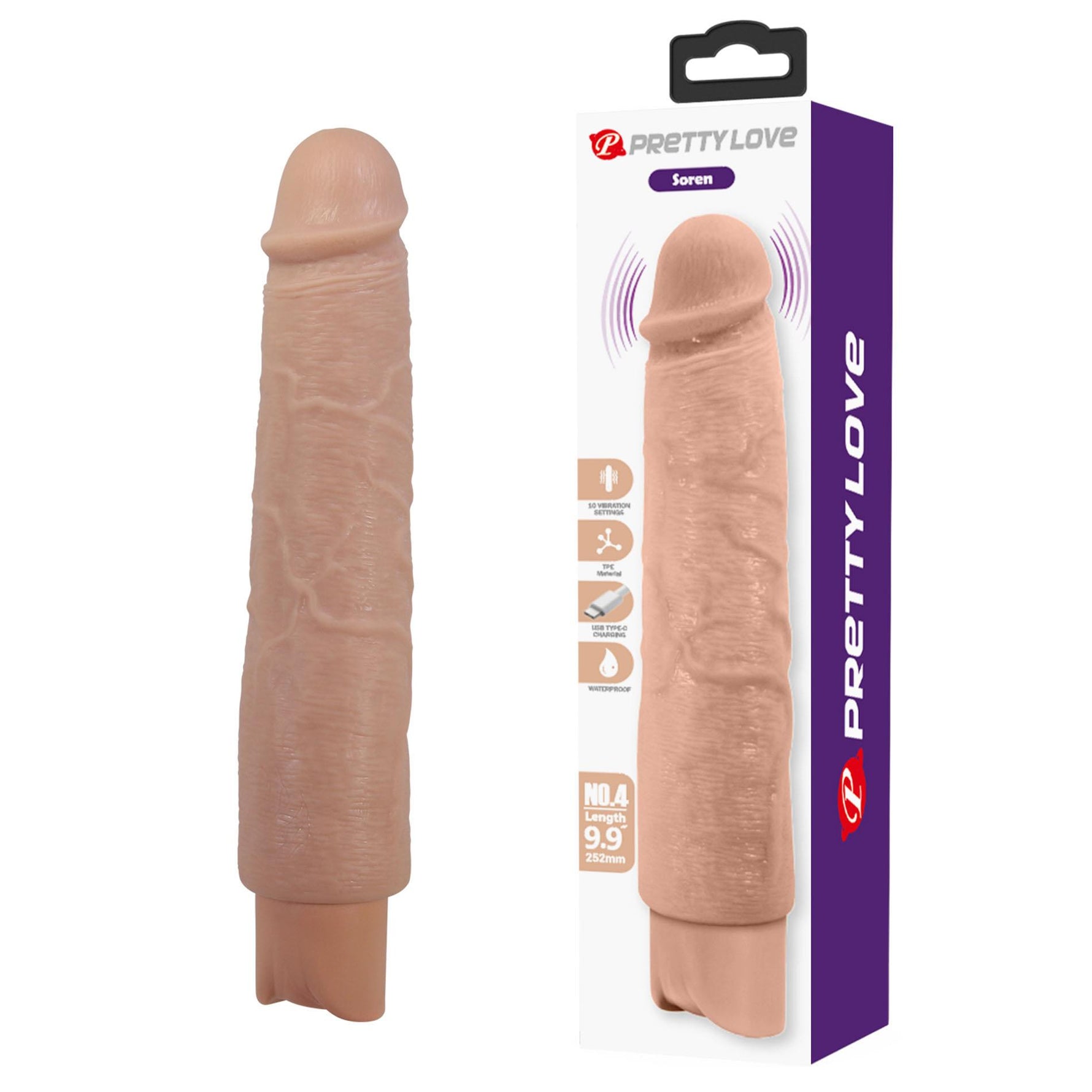 Vibrator realist cu dildo USB Pretty Love Soren