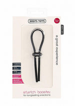 Inel de penis din silicon negru Stretch Booster ShotsToys