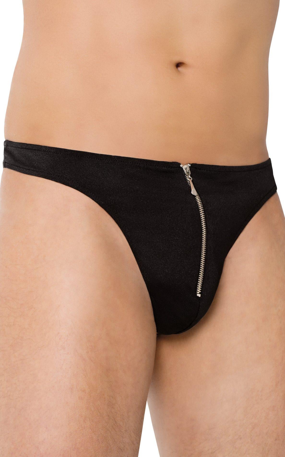 Tanga bărbătească SoftLine 4501 cu fermoar, negru, M/L