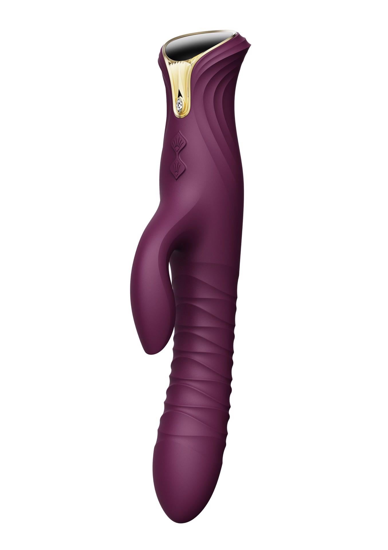 Vibrator încălzit ZALO Mose Iepure cu mișcare glisantă, violet