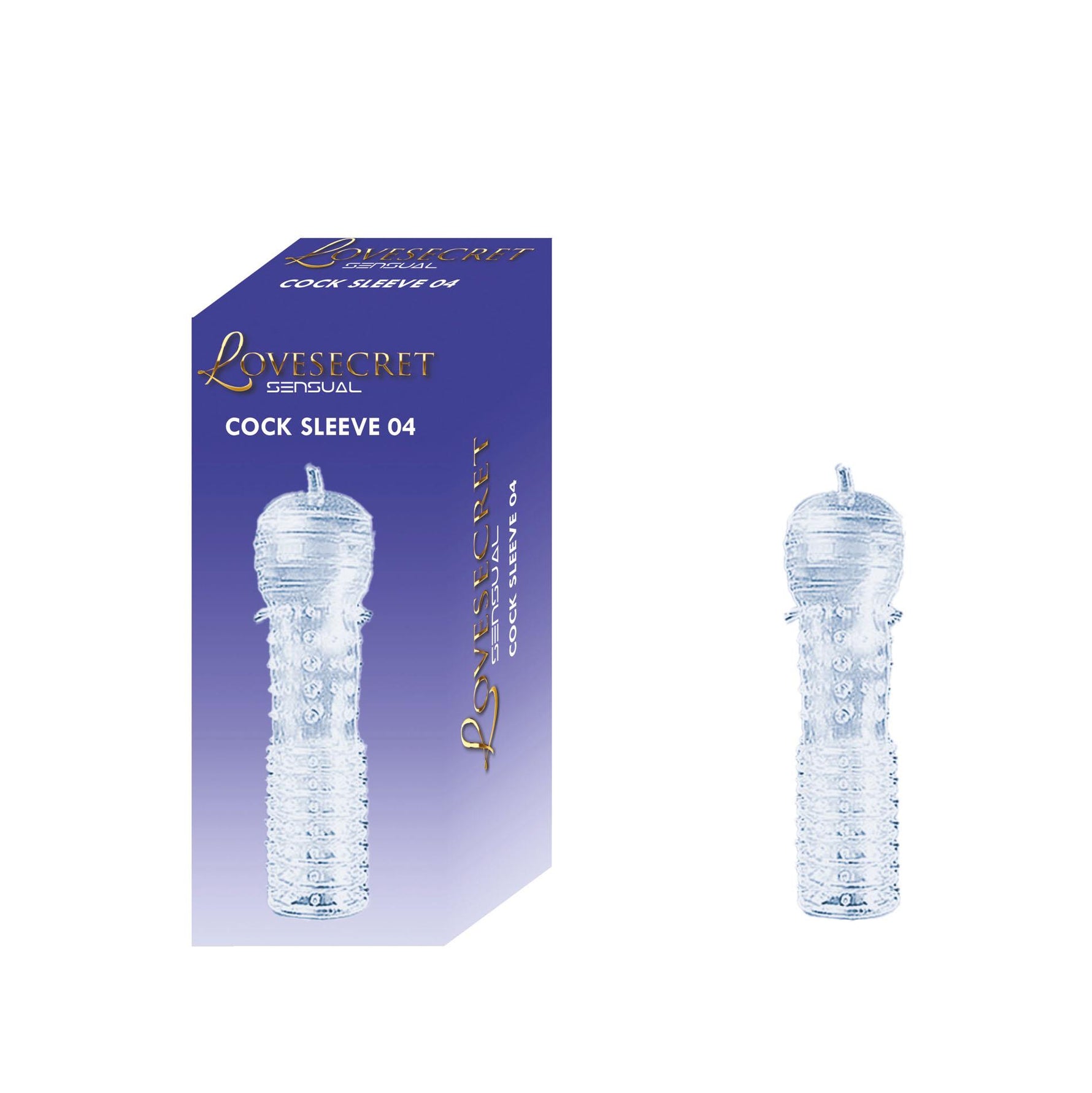 Manșon transparent pentru penis Lovesecret cu proeminențe 12,5 cm