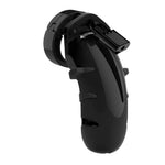 Cușcă de castitate ElectroShock cu electrostimulare, neagră, 11,5 cm
