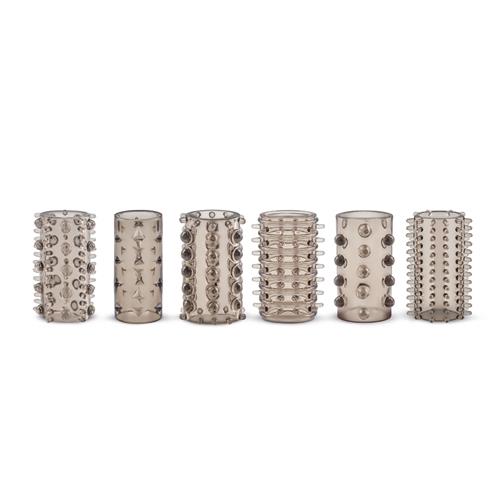 Set de 6 manșoane pentru penis EasyToys TPE, transparente