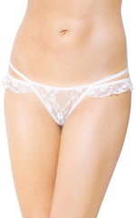Tanga erotică cu fundă SoftLine 2447 alb M/L